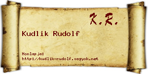 Kudlik Rudolf névjegykártya